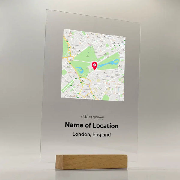 Custom Map - Personalised Transparent Acrylic Plaque